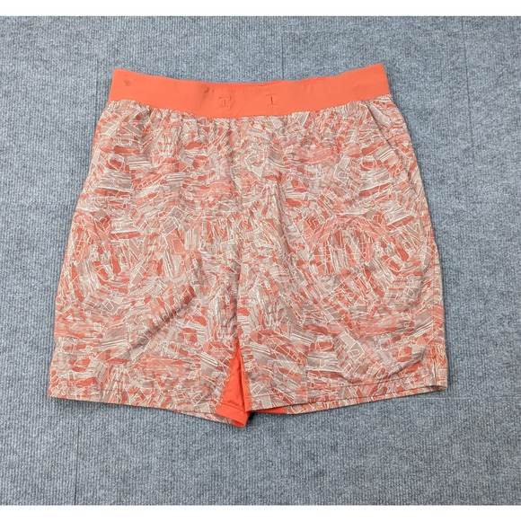 Lululemon T.H.E. Short Mens XL Linerless Parallel Divide Warm Coral Pull On Gym - Picture 1 of 7